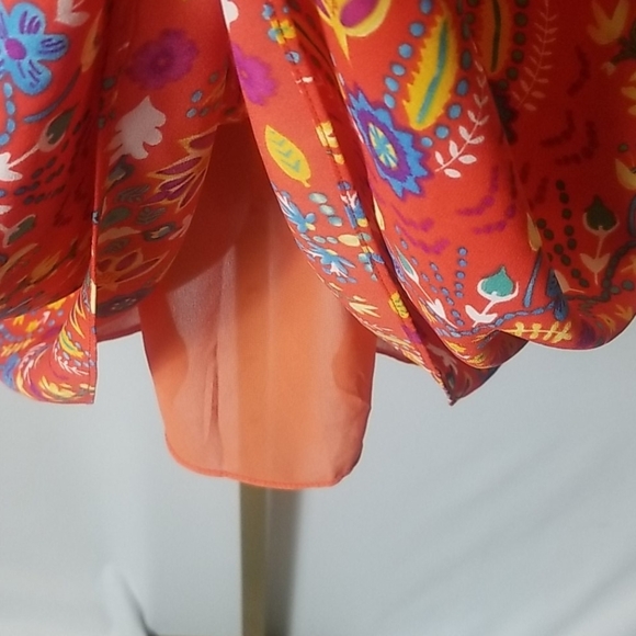 ORANGE PRINTED EVERLY  SUMMER DRESS - Picture 6 of 9